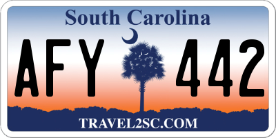 SC license plate AFY442