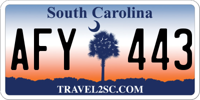 SC license plate AFY443