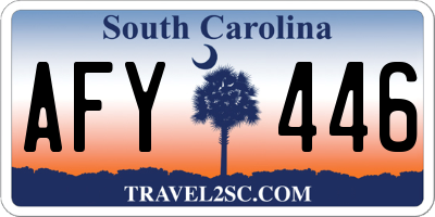 SC license plate AFY446