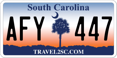 SC license plate AFY447