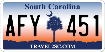 SC license plate AFY451