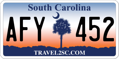 SC license plate AFY452