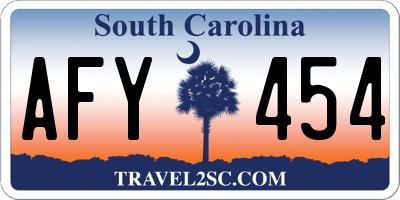 SC license plate AFY454