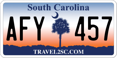 SC license plate AFY457