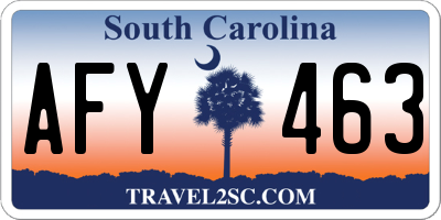 SC license plate AFY463