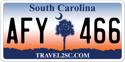 SC license plate AFY466