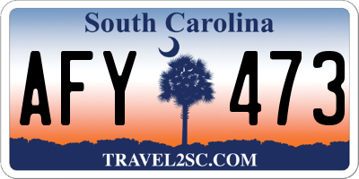 SC license plate AFY473