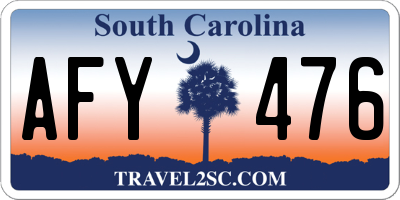 SC license plate AFY476
