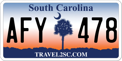SC license plate AFY478