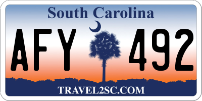 SC license plate AFY492