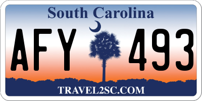 SC license plate AFY493