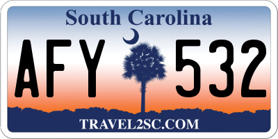 SC license plate AFY532