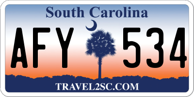 SC license plate AFY534