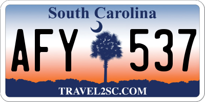 SC license plate AFY537