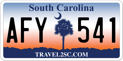 SC license plate AFY541