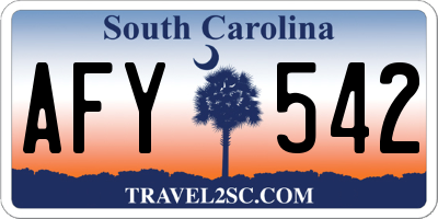 SC license plate AFY542