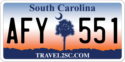 SC license plate AFY551