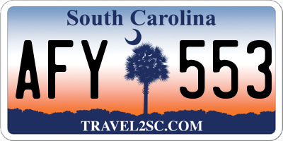 SC license plate AFY553
