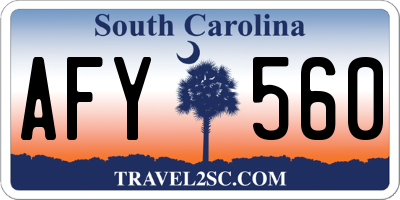 SC license plate AFY560