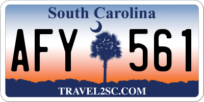 SC license plate AFY561