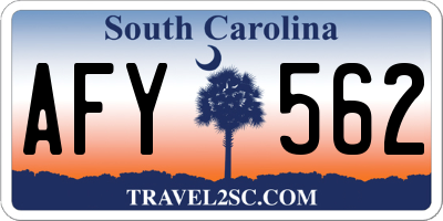 SC license plate AFY562