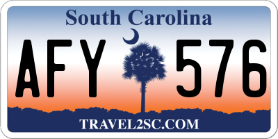 SC license plate AFY576