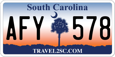 SC license plate AFY578