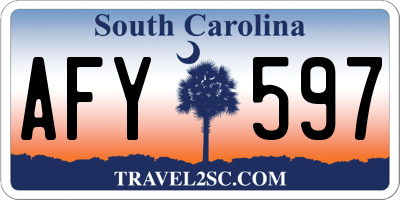 SC license plate AFY597