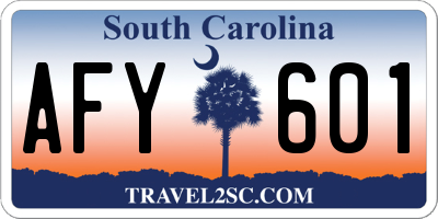 SC license plate AFY601