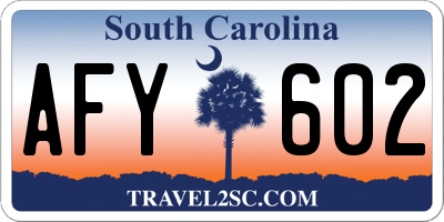 SC license plate AFY602