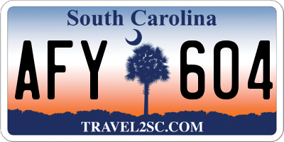 SC license plate AFY604