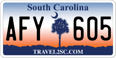 SC license plate AFY605