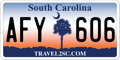 SC license plate AFY606