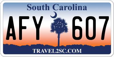 SC license plate AFY607