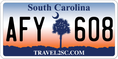 SC license plate AFY608