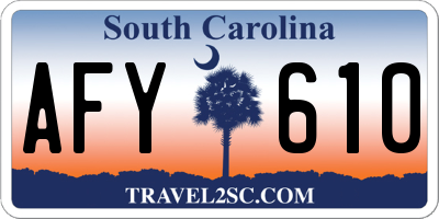 SC license plate AFY610