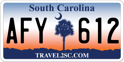SC license plate AFY612