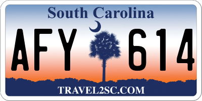 SC license plate AFY614