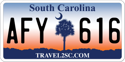 SC license plate AFY616