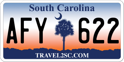 SC license plate AFY622