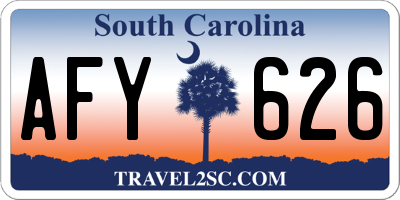 SC license plate AFY626