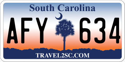 SC license plate AFY634