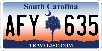 SC license plate AFY635