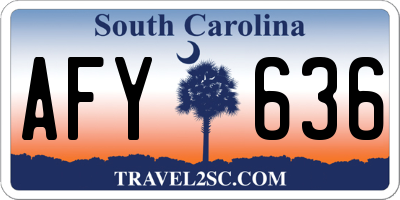 SC license plate AFY636