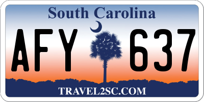 SC license plate AFY637