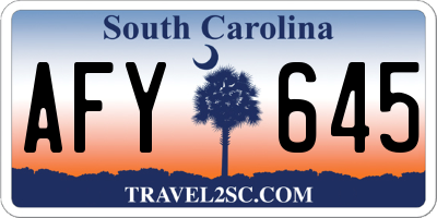 SC license plate AFY645