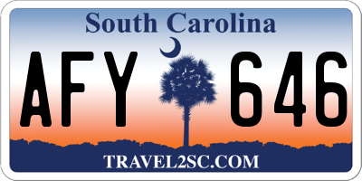 SC license plate AFY646