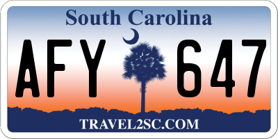 SC license plate AFY647
