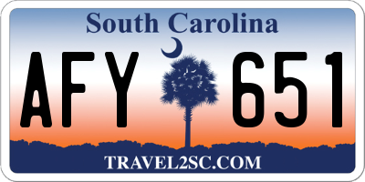 SC license plate AFY651