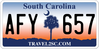 SC license plate AFY657